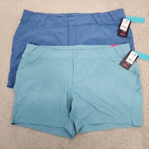 burnside Two-Pack Chambray-Style Blue and Teal Women's Shorts